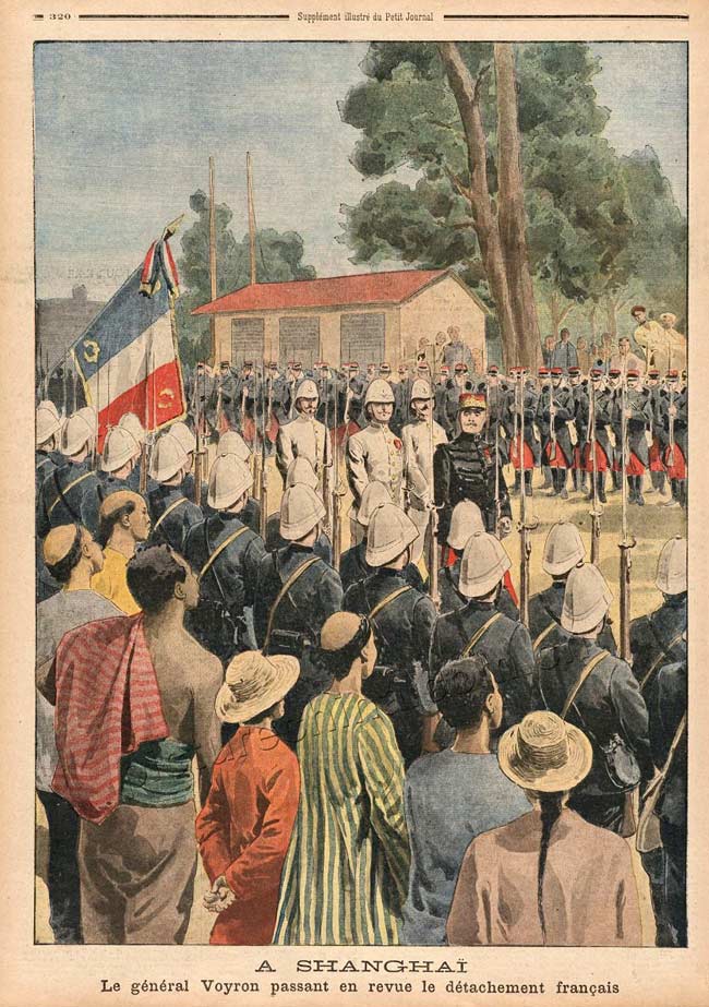 在上海：华伦将军检阅法国军队。1900年.jpg