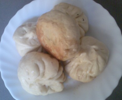 早上吃的水煎包子