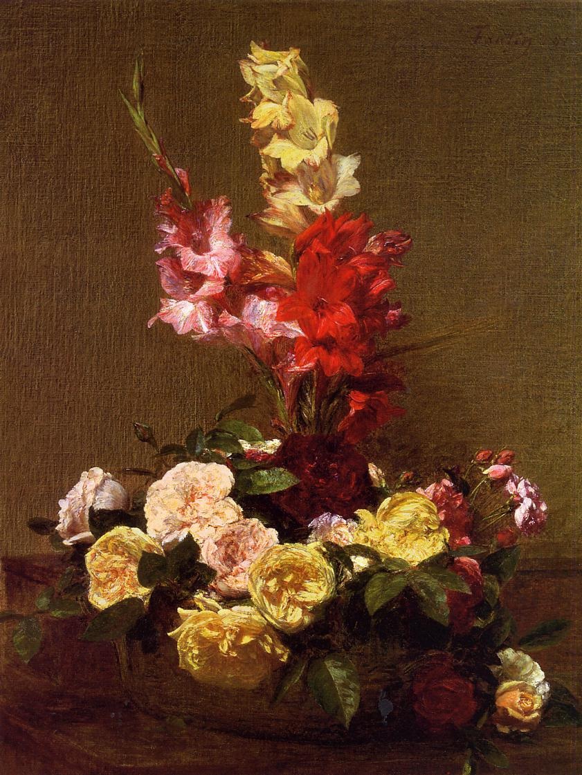 Gladiolas and Roses.jpg