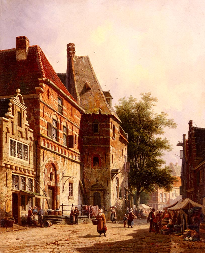 A Sunlit Street On A Market Day.jpg