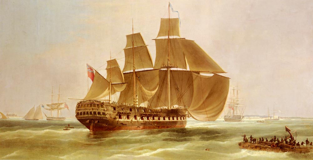 An East Indiaman Entering Madras Harbour, India.jpg
