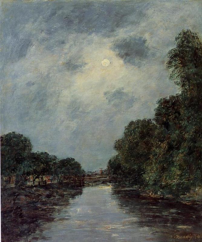 The Somme near D\'Abbeville - Moonlight.jpg