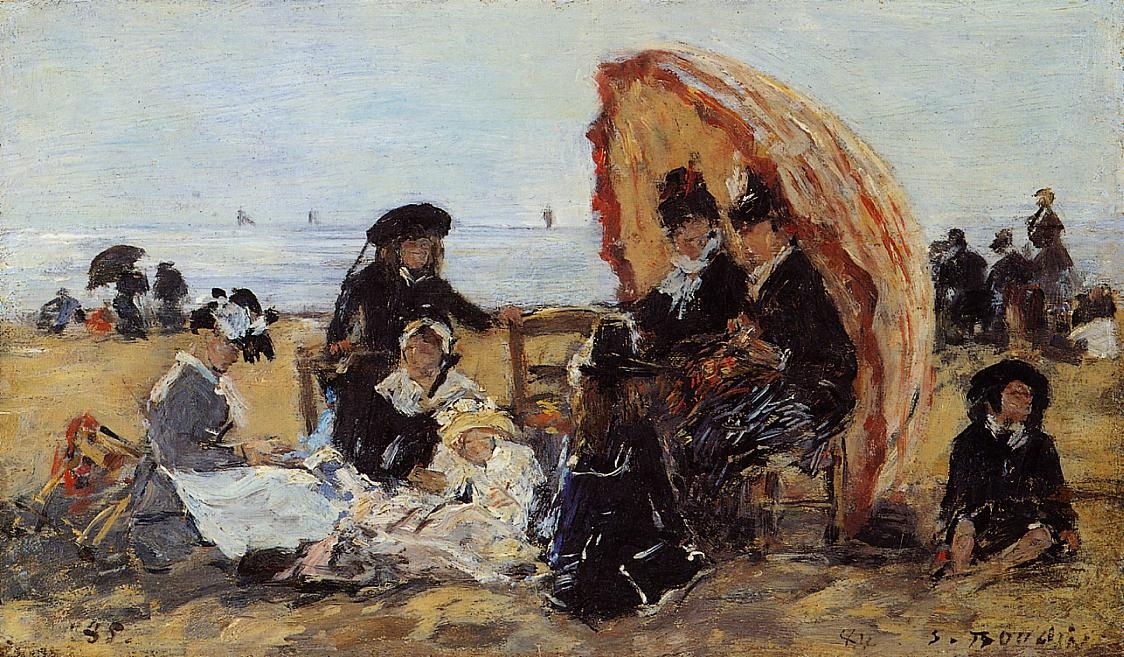 Trouville, on the Beach Sheltered by a Parasol.jpg