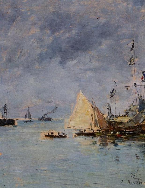 Trouville, the Jettys, High Tide 1.jpg
