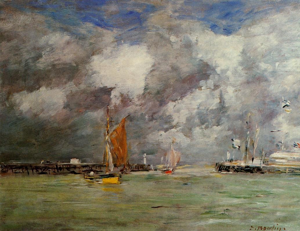 Trouville, the Jettys, High Tide 3.jpg