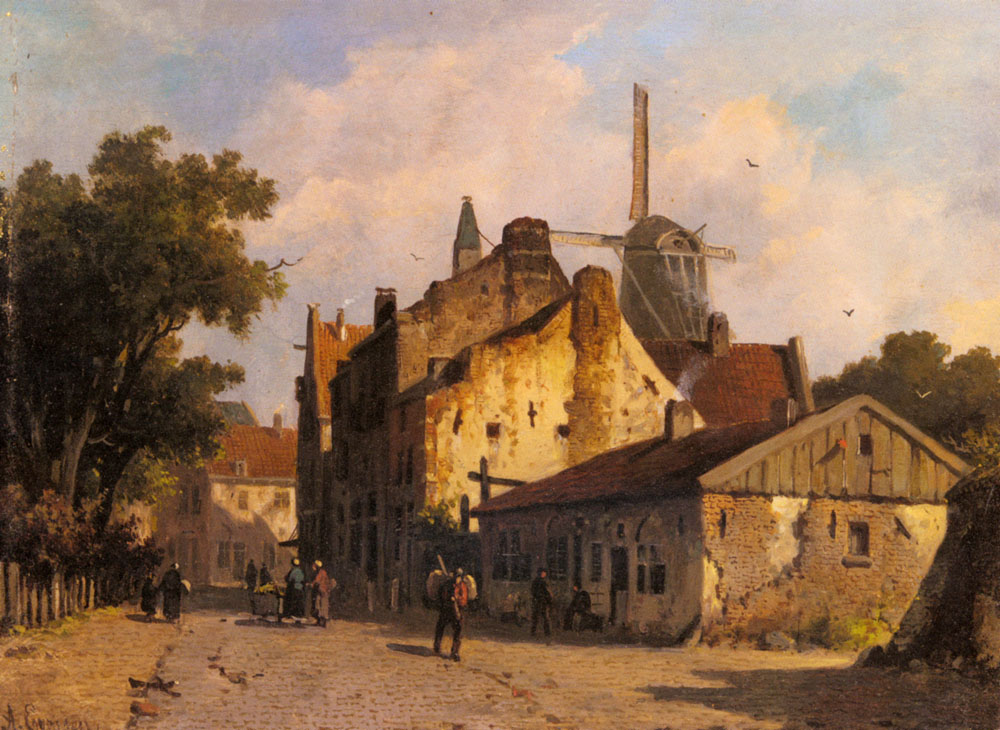 Village Scene With A Windmill.jpg