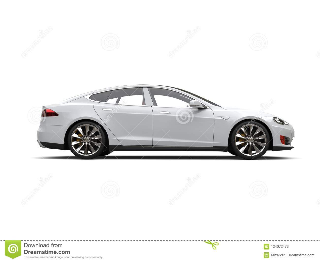 凉快的白色现代电体育车的侧视图-124072473.jpg