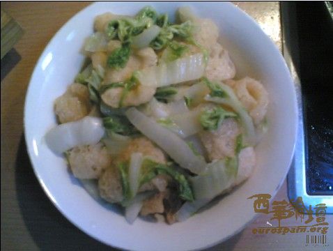 大白菜炒泡胶