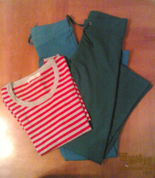 运动裤,条纹线衫