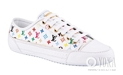 白底彩色图案浅口鞋 Louis Vuitton.jpg