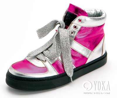 灰色玫红相间系带鞋 GF-FERRE.jpg