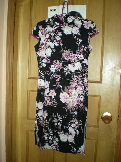 基本款亚麻+莱卡短旗袍